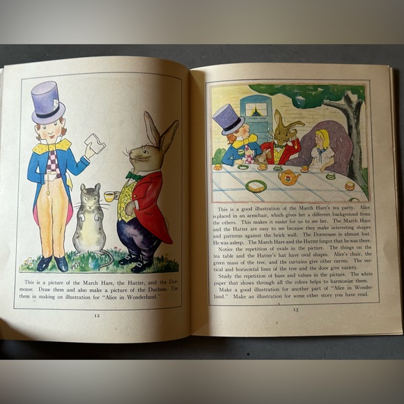 Antique 1940 Alice in Wonderland Art Appreciation Textbook Teachers Addition - Picture 3 of 11